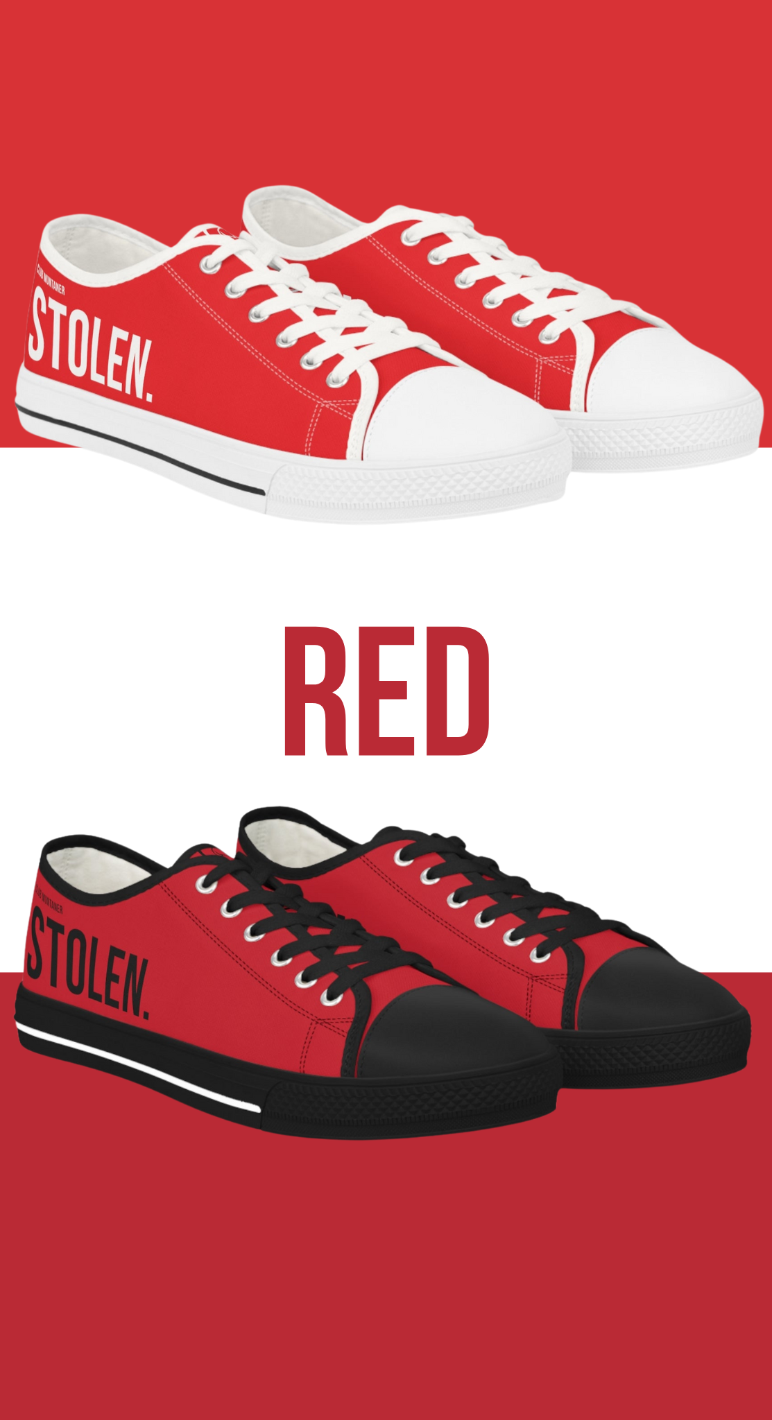 Stolen Red Edition Men's Low Top Sneakers G2