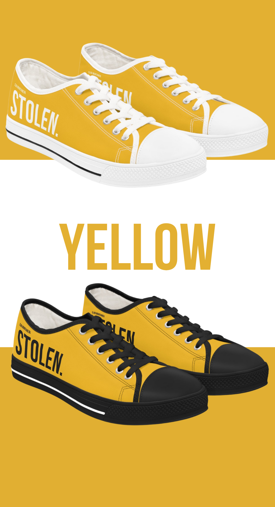 Stolen Yellow Edition Men's Low Top Sneakers G2